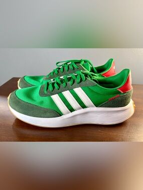 Adidas Run 70s Retro Sneakers - Kelly Green/Red - Men's 10.5